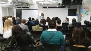 Kathryn with white board
